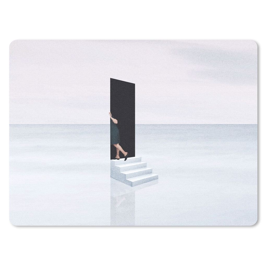 MuchoWow Mauspad Mousepad Vintage - Tür - Abstrakt 23x19 cm - Mousepads - Maus Mat - Pad - Mausunterlage - Schreibtischunterlage - Mauspad