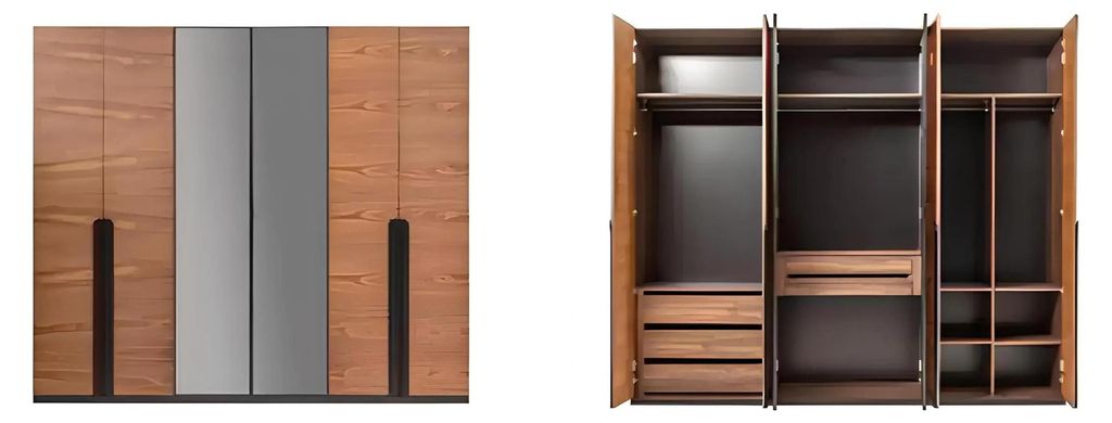 Kleiderschrank Braun Holz Möbel Design Luxus Schlafzimmer Garderobenschrank