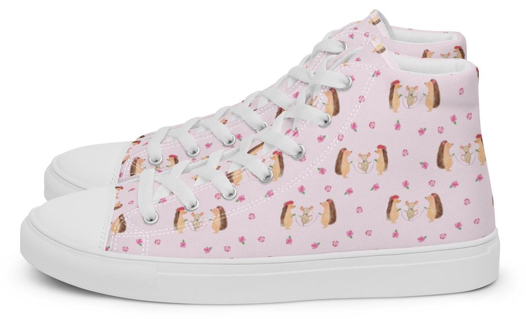 Mr. & Mrs. Panda Sneaker Damen Igel Seilhüpfen Größe 44 - Rosa - Geschenk, Lustige Sprüche, Kindergarten, Turnschuhe, Stoffsneaker, Damenschuhe...