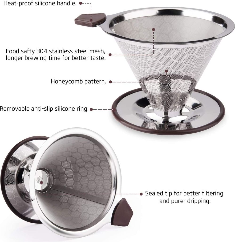 Permanenter Kaffeefilter aus Edelstahl, Papierloser Produktbild 4