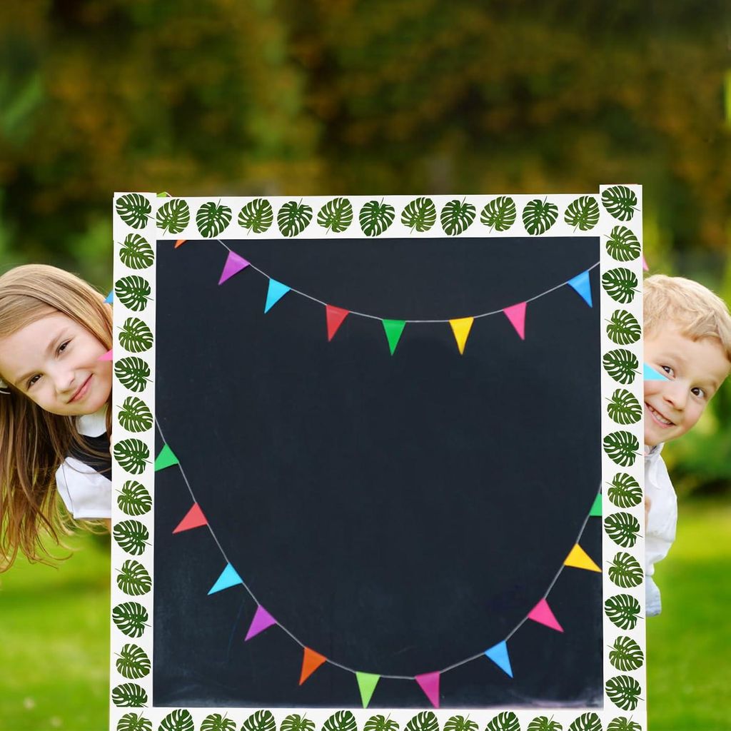 6 Rollen Pinnwandaufkleber Pflanzen Apfel Smiley Blumen Pinnwandrand - 66m lang - 6 Designs - Dekoration für Klassenzimmer, Tür, Fenster, Tafel, ...