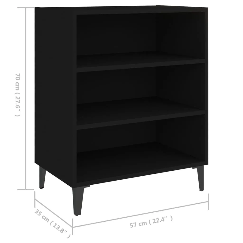 SYFAX™ Credenza Nera 57x35x70 cm | Mobiletto in Legno Multistrato Moderno - 5
