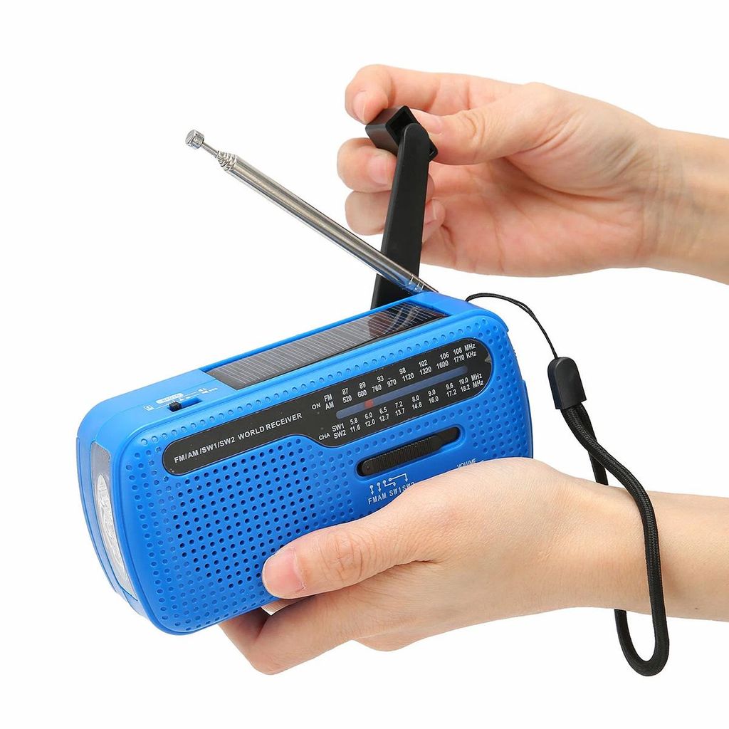 Solar radio, Notfall-Handkurbelradio Solar-Wind-Up-Radios mit USB-Handy-Ladegerät, Taschenlampe, tragbares AM/FM-Radio für draußen