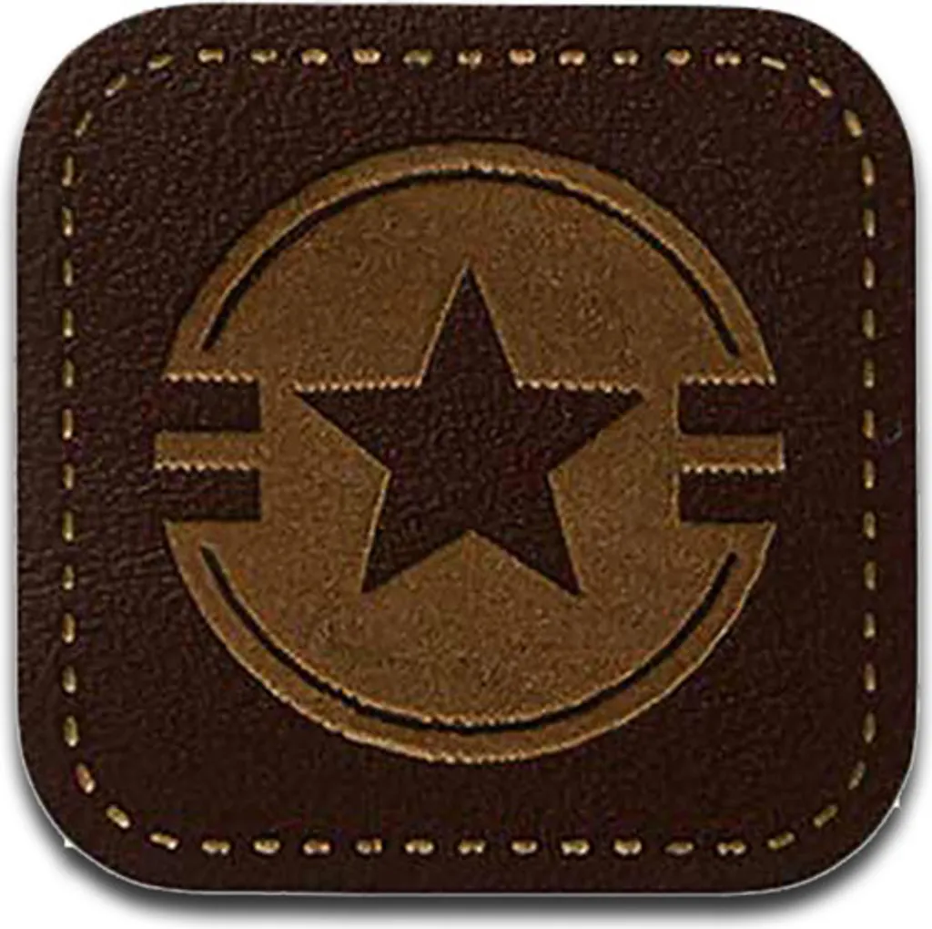 Petit écusson étoile cuir à repasser 2,9cm résistant pour patchwork
