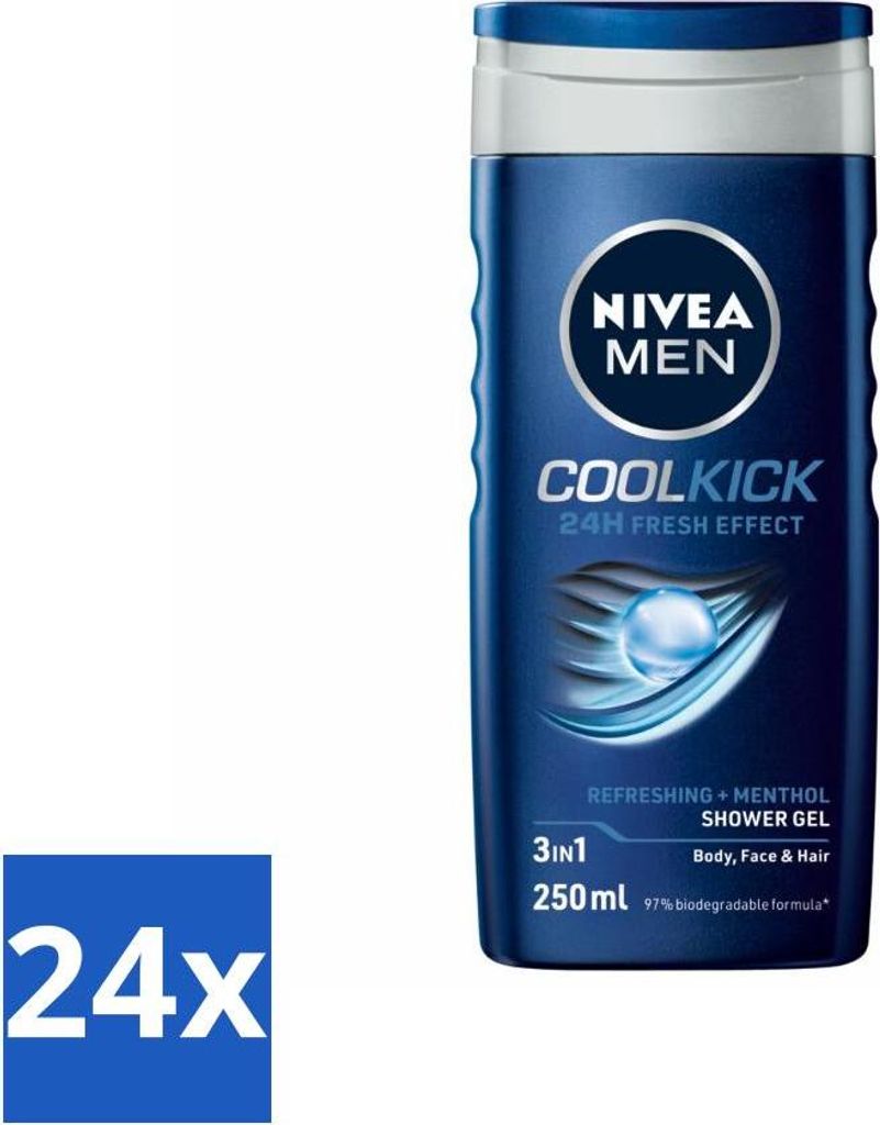 NIVEA MEN - Duschgel - Cool Kick - 250 ml - Vorteilspack - 24 Stücke