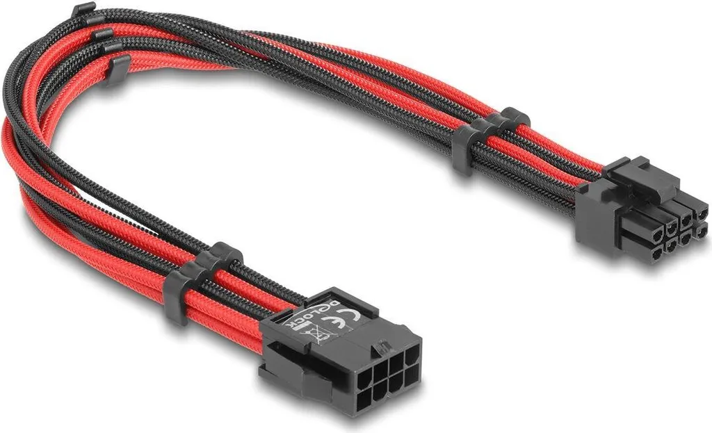 Cavo Alimentazione Delock 8 Pin Maschio a 6+2 Pin Femmina 30cm - Alta Qualità