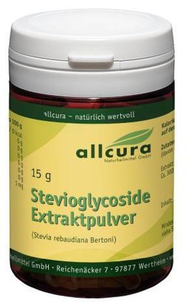 allcura Stevia Extraktpulver, 15 g Pulver