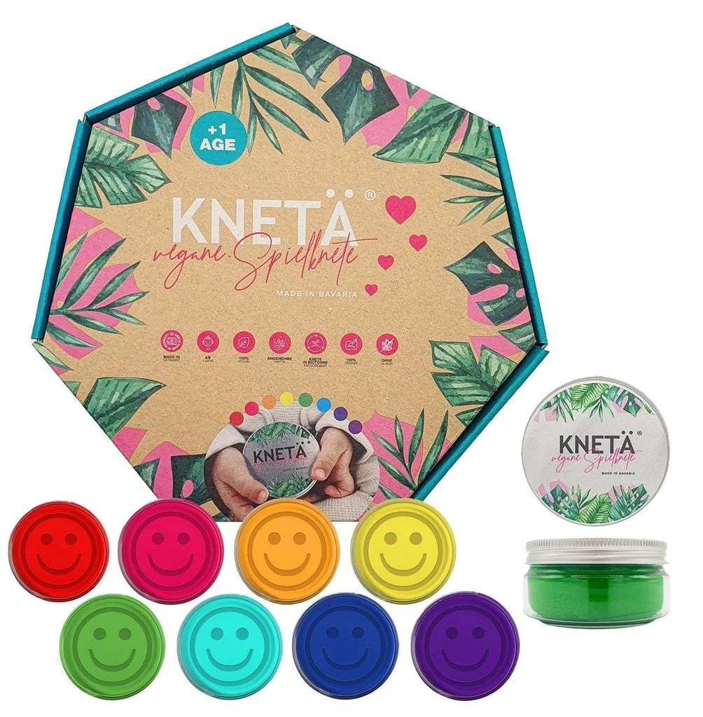 Kit de pâte à modeler Kneta - 8 couleurs de pâte végétalienne créative