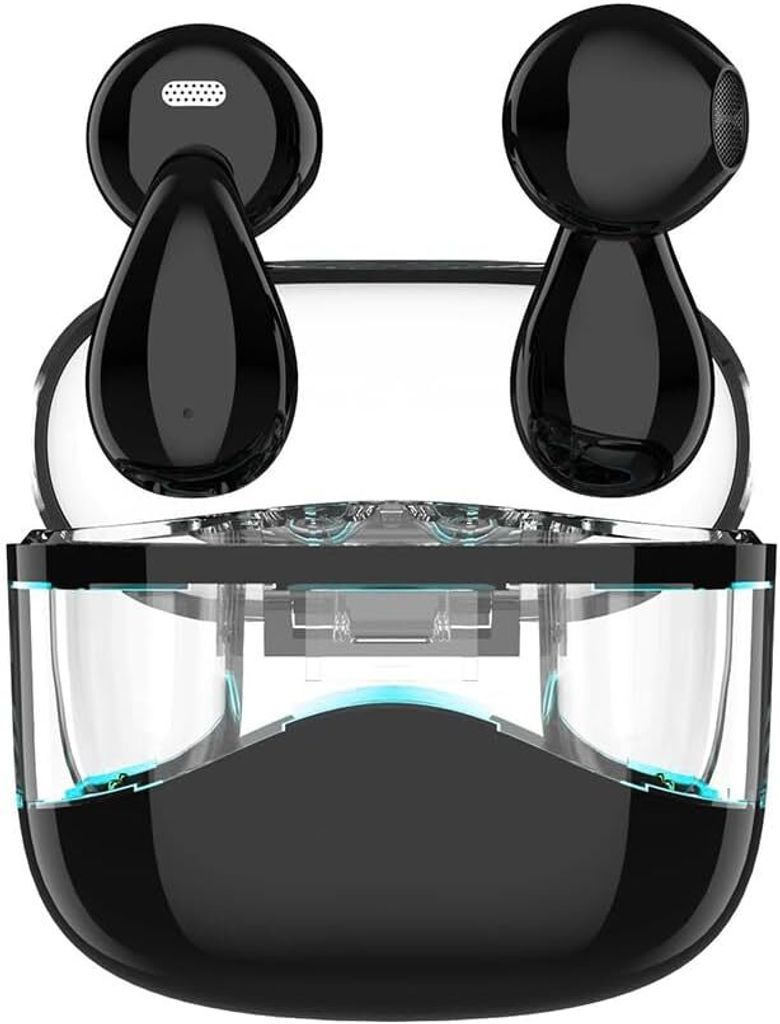 Bluetooth-Kopfhörer, Null Verzögerung, ENC-Umgebungsgeräuschunterdrückung, Einzel-/Doppelmodus, transparentes , wasserdicht, bequem für Alltag...