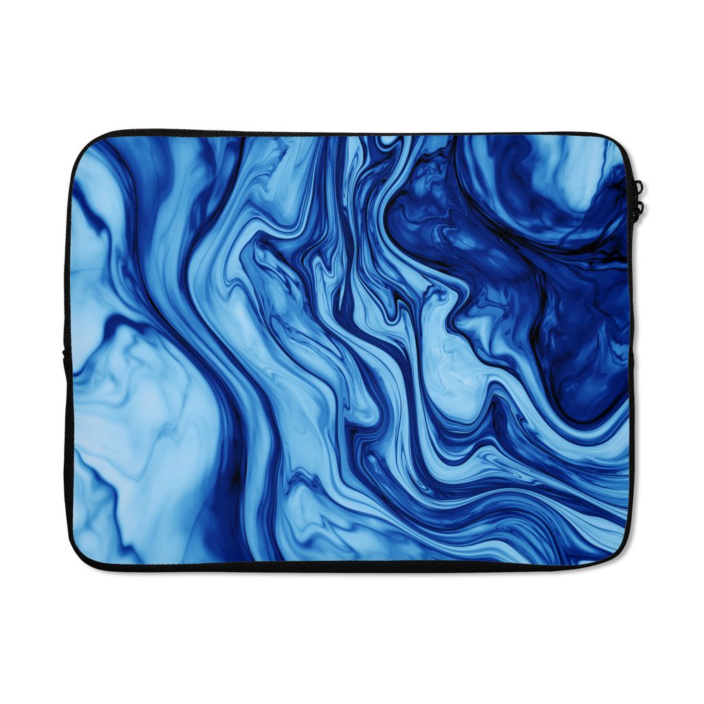MuchoWow Laptop Hülle 13 Zoll Marmor - Tinte - Blau Laptoptasche - Laptophülle - Sleeve - Rundumschutz