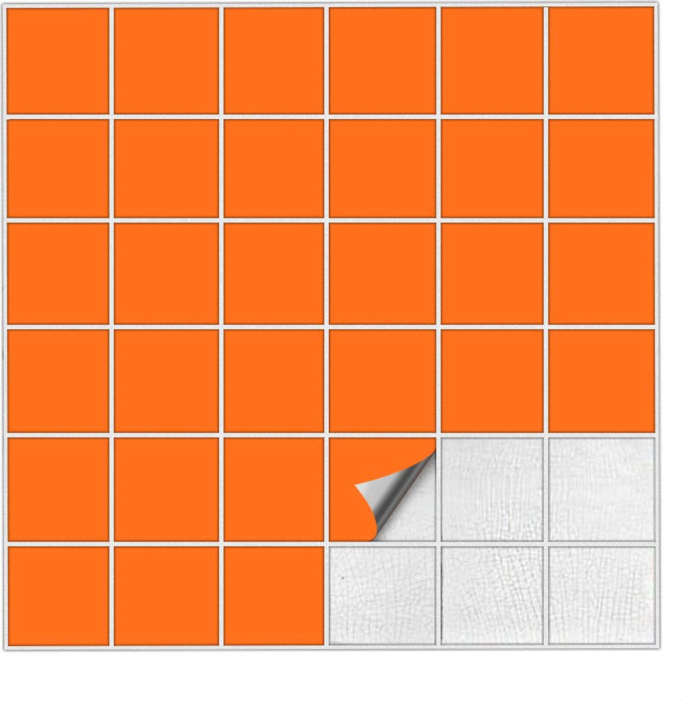 Fliesenaufkleber Für Bad, Küche etc Pastellorange 35 matt 7,5 x 7,5 cm 50 Stück
