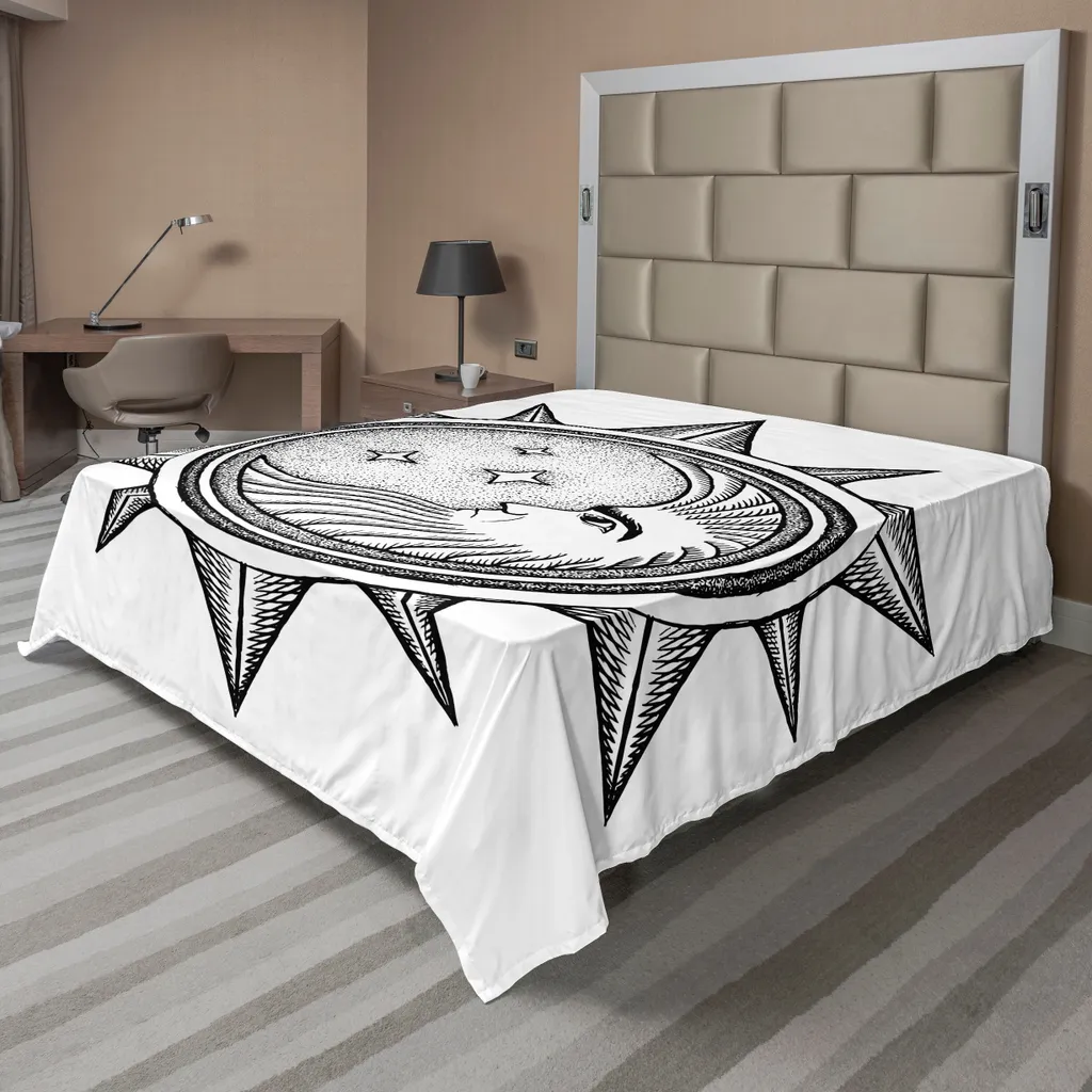 Lenzuolo Sopra 260x228 ABAKUHAUS Luna e Sole Alchemy Nero Grigio