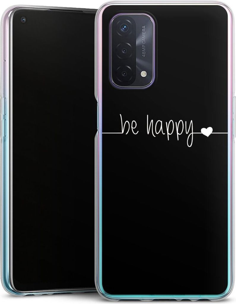 DeinDesign Handyhülle für Oppo A54 5G Silikon Hülle Case Smartphone Schutzhülle Glück Sprüche Statement