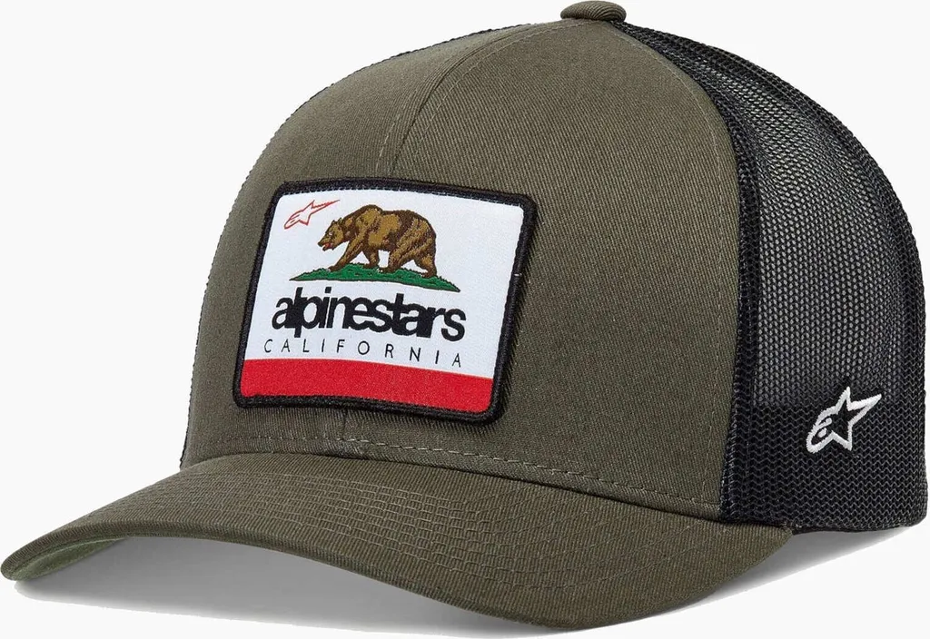Casquette Alpinestars Cali 2.0 vert militaire, snapback taille unique