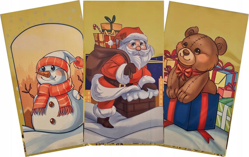 FOLIENBEUTEL Weihnachtsgeschenktüten für Geschenke 20x35cm 10St.