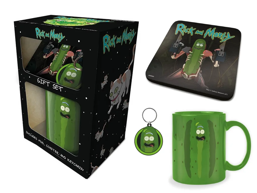 Set Regalo Ufficiale Rick e Morty - Tazza, Coaster e Portachiavi