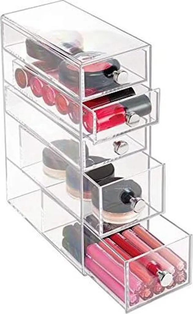 Petit format et 5 tiroirs : tour de rangement transparente iDesign - 5