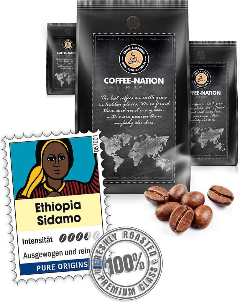 Kaffee ETHIOPIA SIDAMO von Coffee-Nation, 500g Bohnen Produktbild 