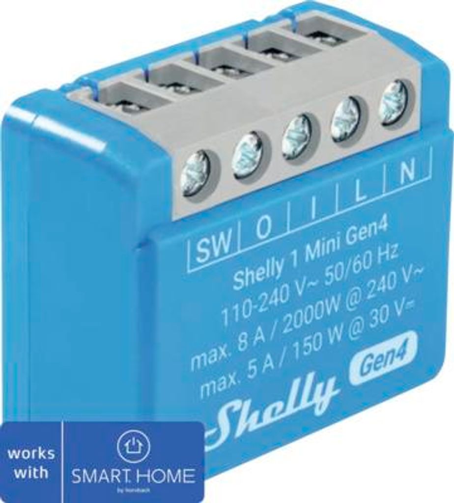 Schalter Shelly 1 Mini Gen 4 Unterputzmodul blau - Produktbild 
