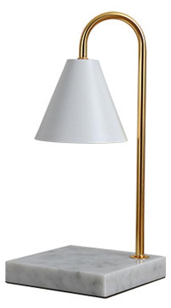 Kerzenwärmer-Lampe mit Timer und Dimmer, höhenverstellbarer elektrischer Kerzenschmelzer, moderne Wohnzimmerdekoration, Geschenkidee, weißer Marmor