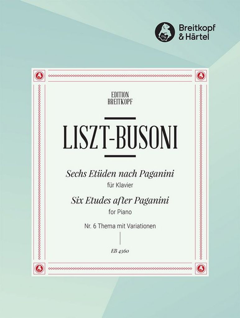 Tema E Variazioni Fuer Klavier Busoni, Ferruccio, Ed