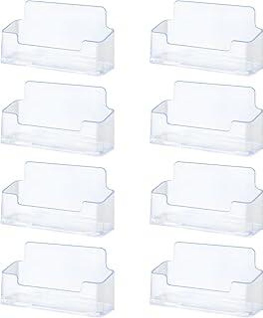IETWATE 8 Stück Visitenkartenhalter, Kunststoff Visitenkartenständer, Transparente Business Card Holder, 95x23x48mm Visitenkartenbox Aufsteller F...