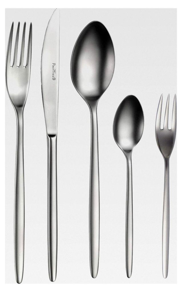 Pintinox "Olivia Mystique" 30-teiliges Besteckset für 6 Personen aus satiniertem Edelstahl - moderne längliche, runde Form