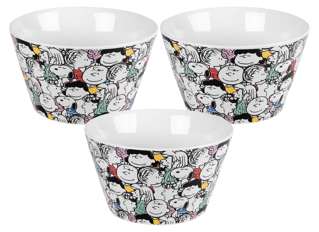 Snoopy Müslischale - Porzellanschüssel Weiß Allover 500ml