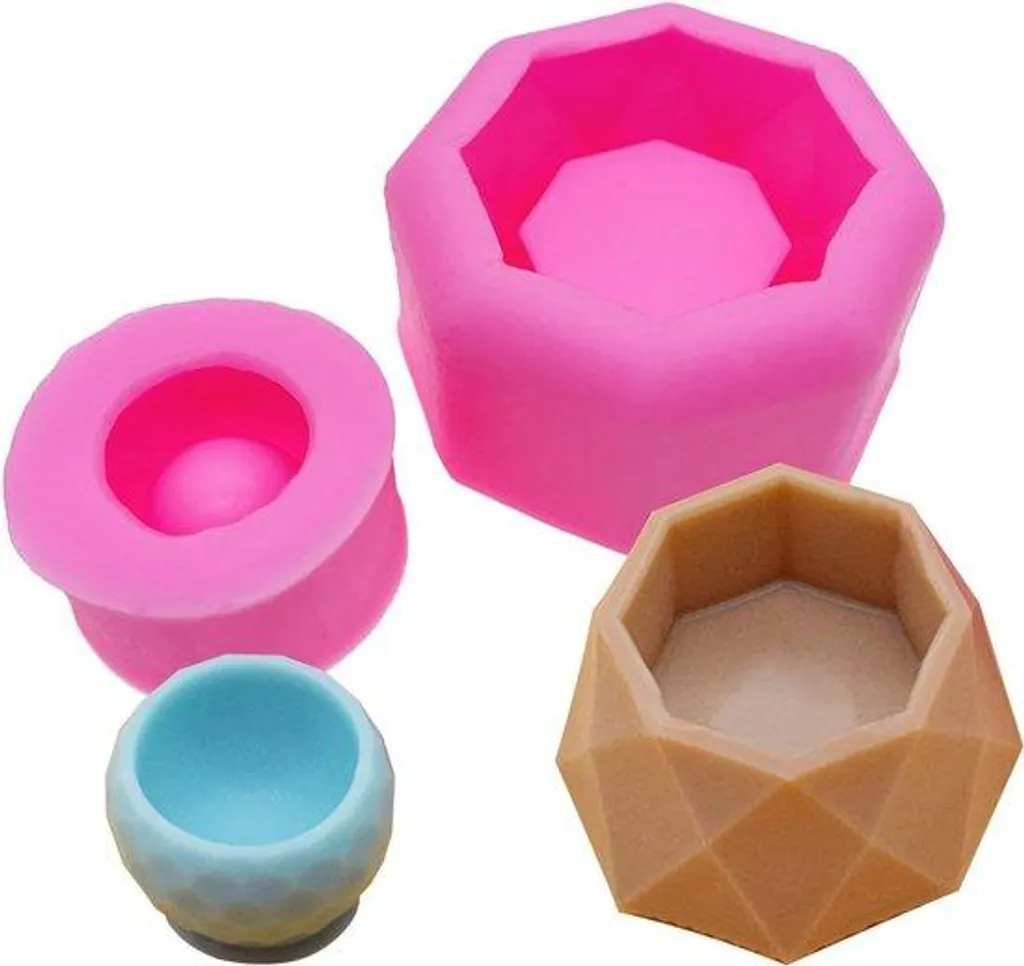 Moule pour pot de fleurs en béton - Set de coffrage silicone robuste