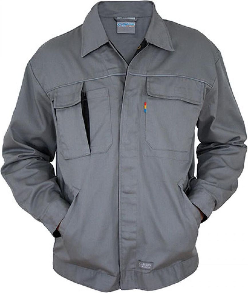Carson Contrast CC710 | Herren Contrast Work Jacket / Bei 60 Grad waschbar - Farbe: Grey/Black - Größe: 56
