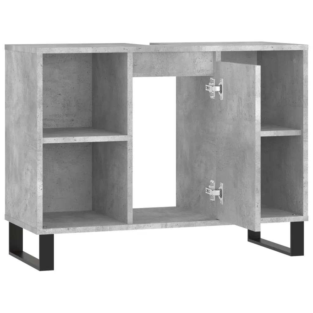 Armadietto Bagno SYFAX Grigio Cemento 80x33x60cm - Design Industriale