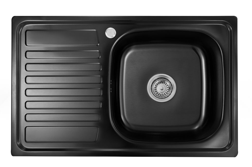 Proaja- 80x50x18cm Küchenspüle schwarz Edelstahl 304 0,8 Produktbild 