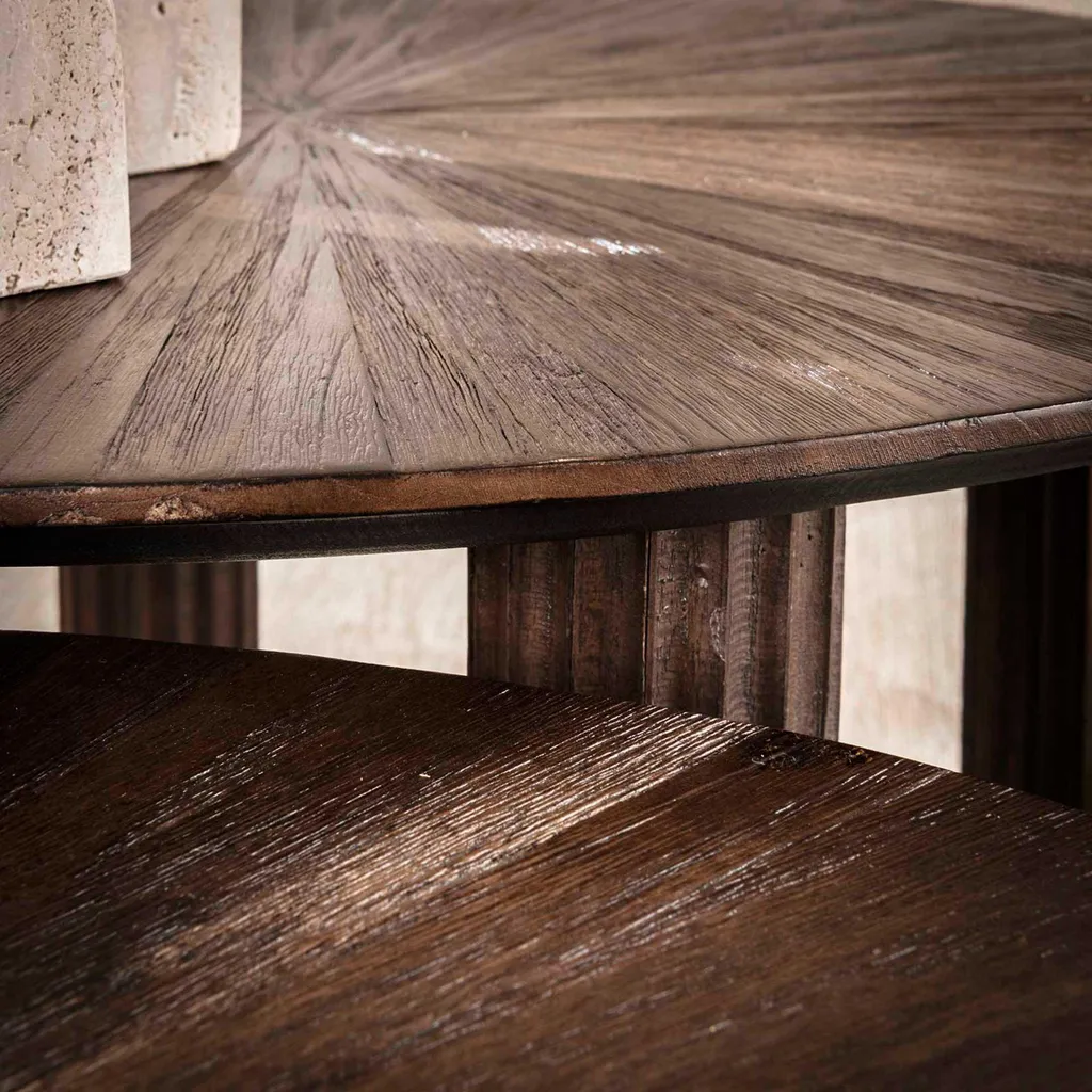 Table basse triangulaire modulable Maya en teck pour salon moderne - 5