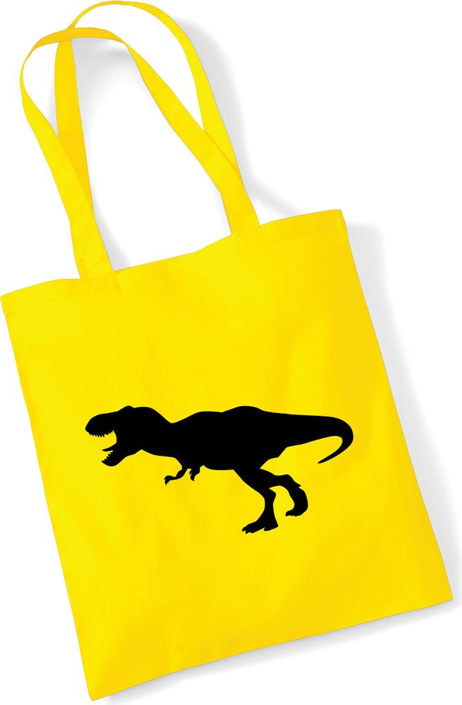 Huuraa Jutebeutel Tyrannosaurus Rex Dinosaurier 10 Liter Yellow Baumwolle Tasche Geschenkidee