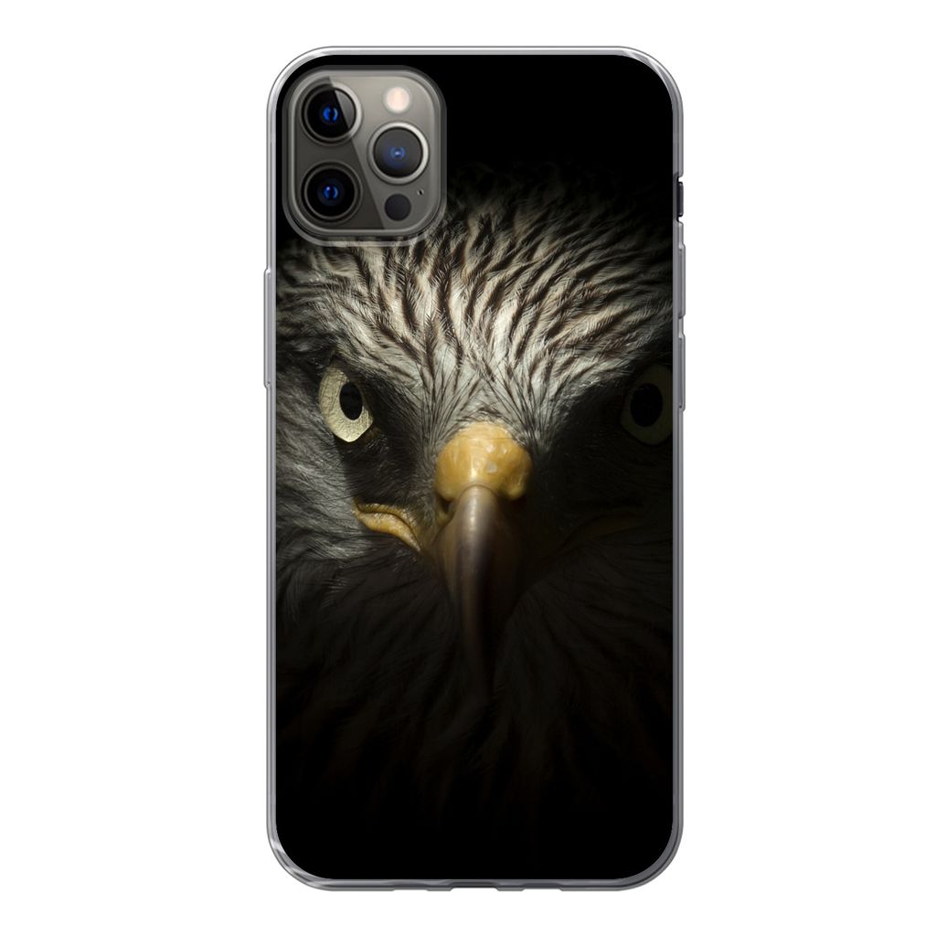 MuchoWow Handyhülle Schutzhülle Hülle für iPhone 12 Pro Max Vogel - Adler - Raubvögel - Auge - Schnabel - Licht Silikon Softcase Handy Hüll...