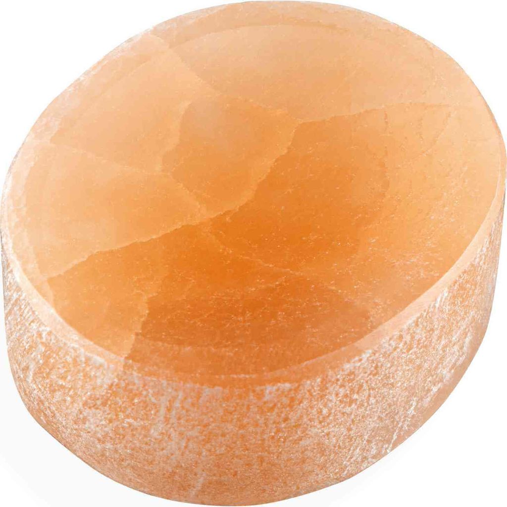 Pfirsich Selenit Bohne 4x3,5cm – Bohne für Heilsteine und spirituelle Dekoration