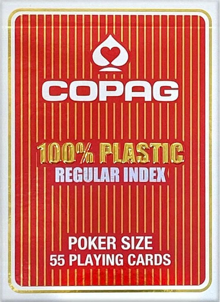 Copag Spielkarten mit 100% Kunststoff Poker normale Gesichter rot
