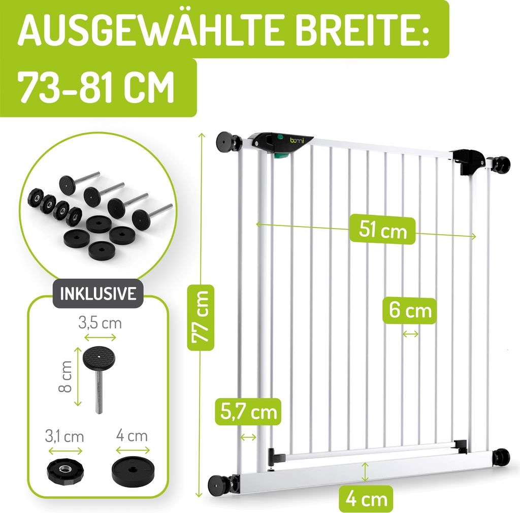 BOMI® Türschutzgitter Ohne Bohren 63-251 cm | 90° Produktbild 7