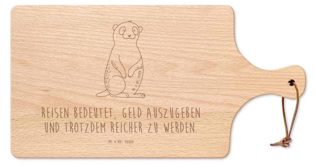 Mr. & Mrs. Panda schneidbrett Erdmännchen - Transparent - Geschenk, Frühstücksbrettchen, Afrika, Holzbrett, Spruch, Schneidebrett, Roadtrip, Bre...