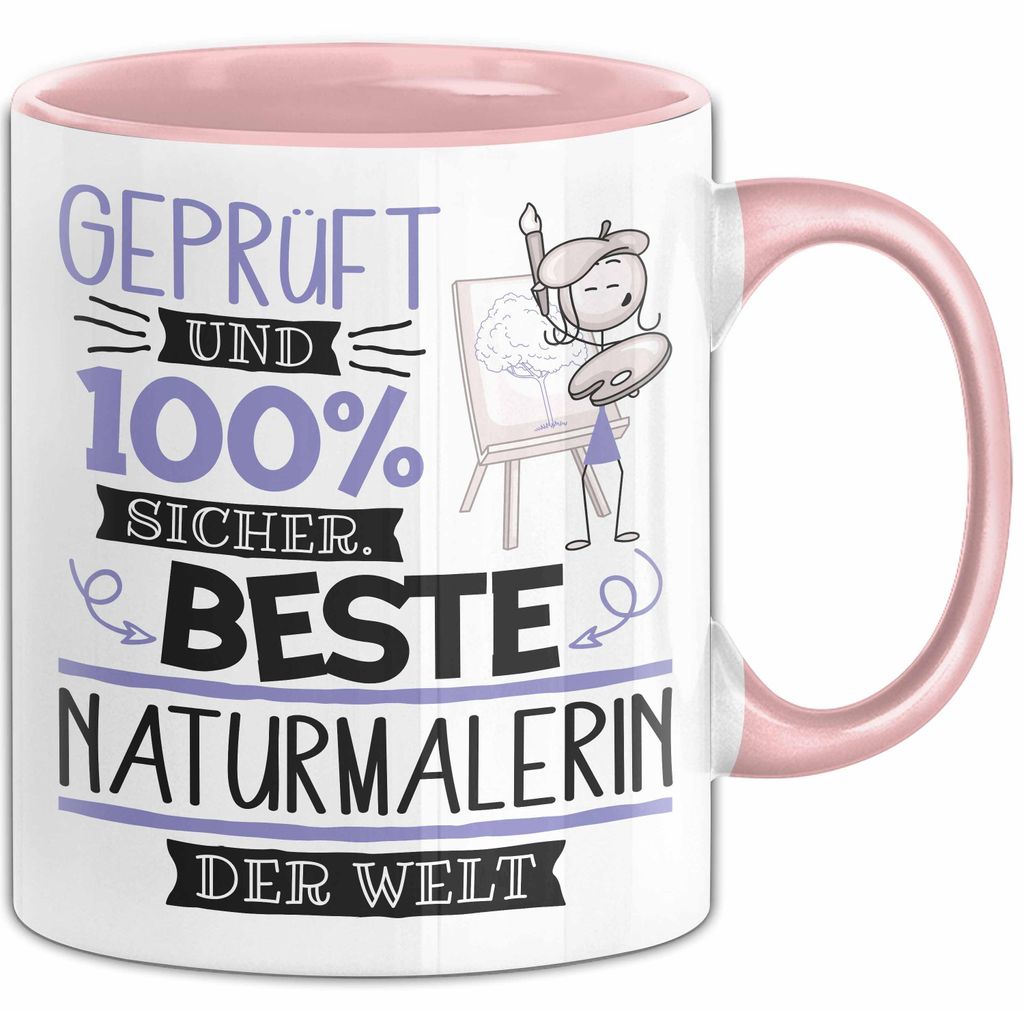 Beste Naturmalerin Der Welt Tasse Geschenk für Eine Naturmalerin Und Sicher Geschenkidee Geburtstag Weihnachten (Rosa)