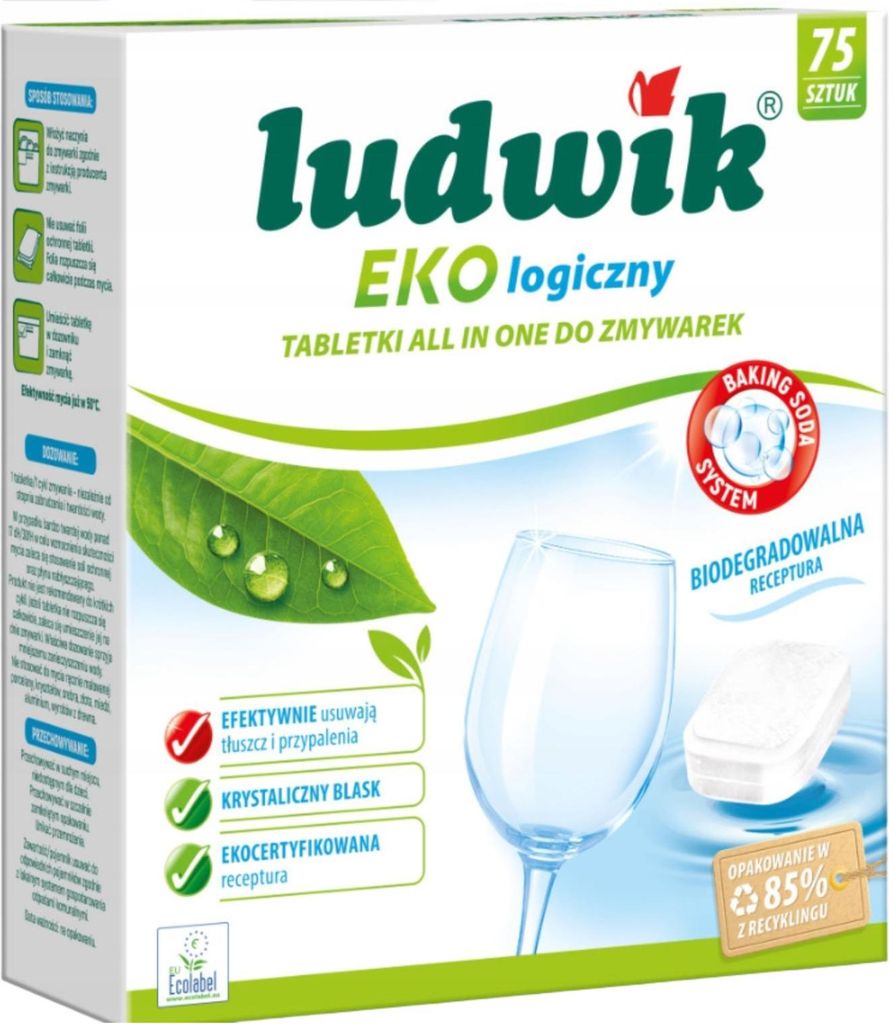 Ludwik Ekologiczny ALL IN ONE tabletki do zmywarek 75 szt. Zdjęcie produktu 