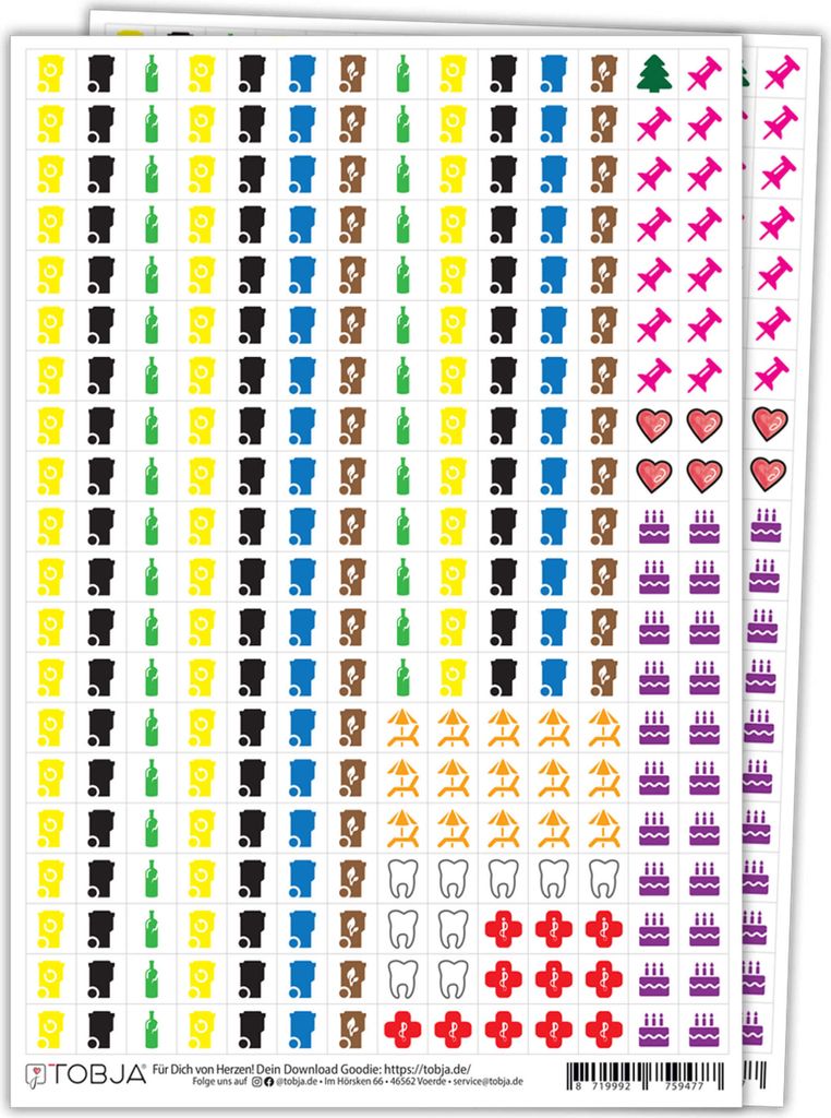 Sticker Aufkleber Set für Kalender - 560 Kalendersticker Produktbild