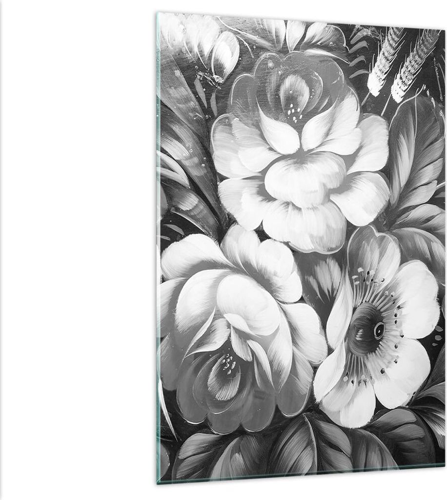 Bilder auf glas - Einteilig - Blume Blumenstrauß Blatt - 80x120cm - Glasbilder - Wandbilder - Bilder - zum Aufhängen bereit - Wanddekoration aus ...