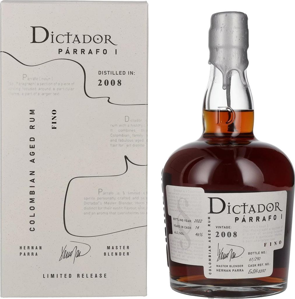Dictador PÁRRAFO I 14 Years Old FINO Vintage 2008 46% Vol. 0,7l in Geschenkbox
