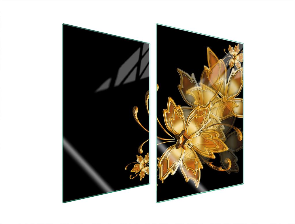 Glasschutzplatte Für Küche 2X35X52 Gold