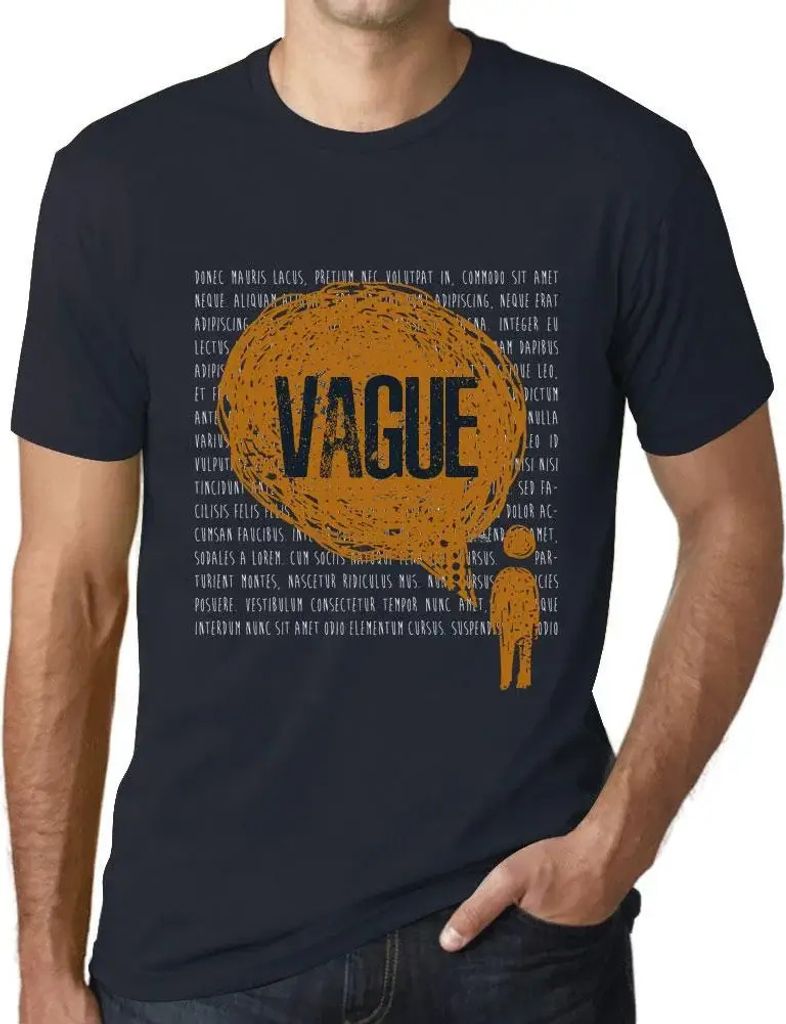 Herren Grafik T-Shirt Vage Gedanken – Thoughts Vague – Öko-Verantwortlich Vintage Jahrgang Kurzarm Lustige Druck Geburtstag Geschenk Mann