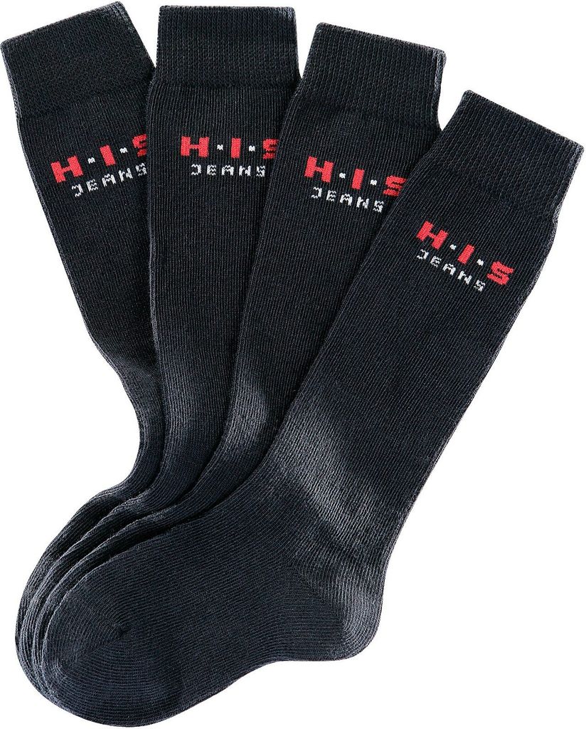 H.I.S. Kniestrümpfe 4 er-Pack schwarz Größe 43-46 Produktbild 