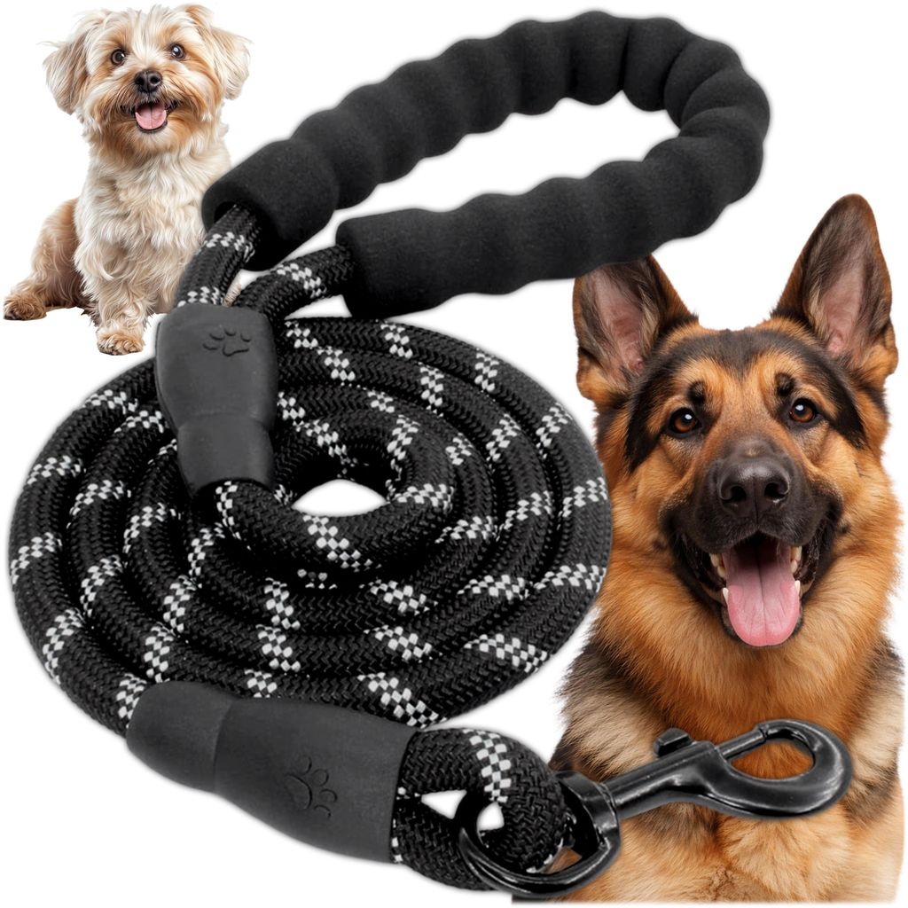 KRUMAD Hundeleine Trainingsleine 5 m, robuste Schleppleine aus Polyester mit gepolsterter Handschlaufe und stabilem Karabiner