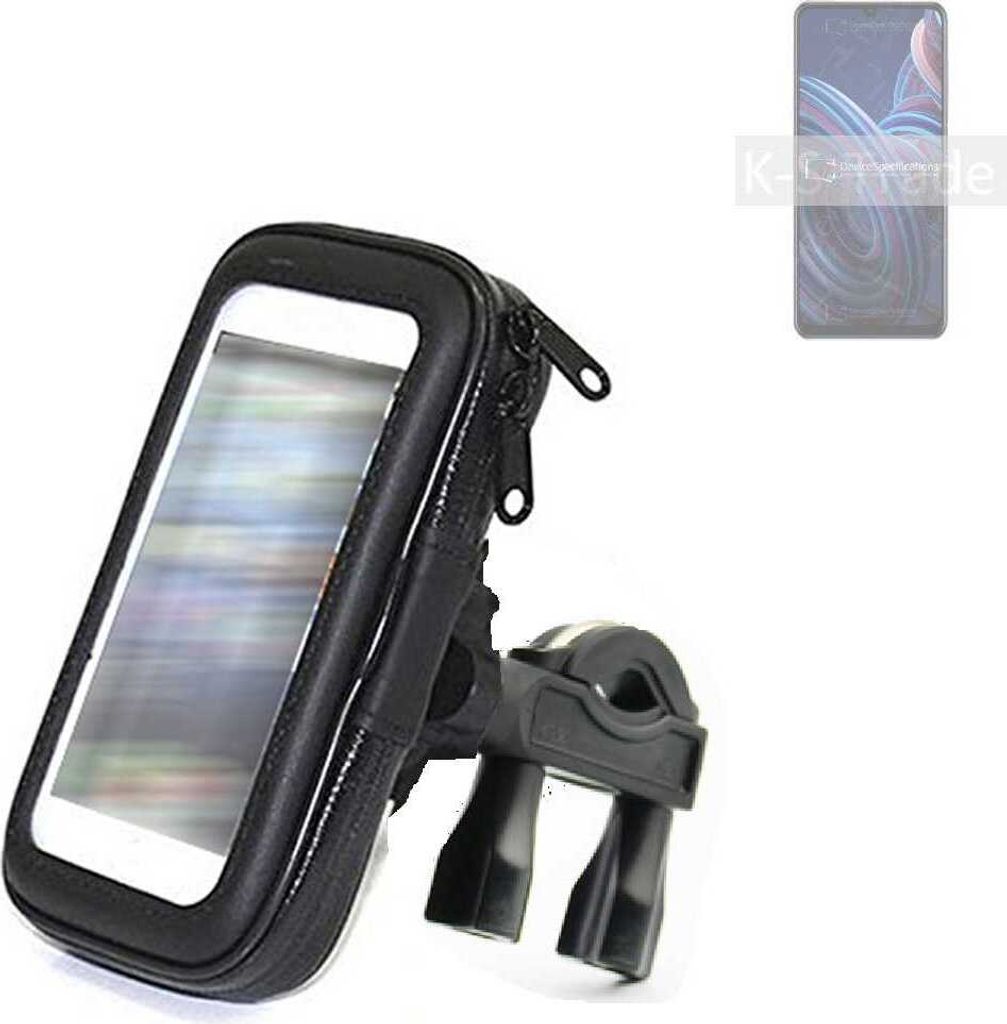 K-S-Trade Fahrrad-Halterung kompatibel mit ZTE Blade A72 Handy-Halterung Halter Lenkstange Fahrradhalterung Motorrad Bike Mount Wasserabweisend