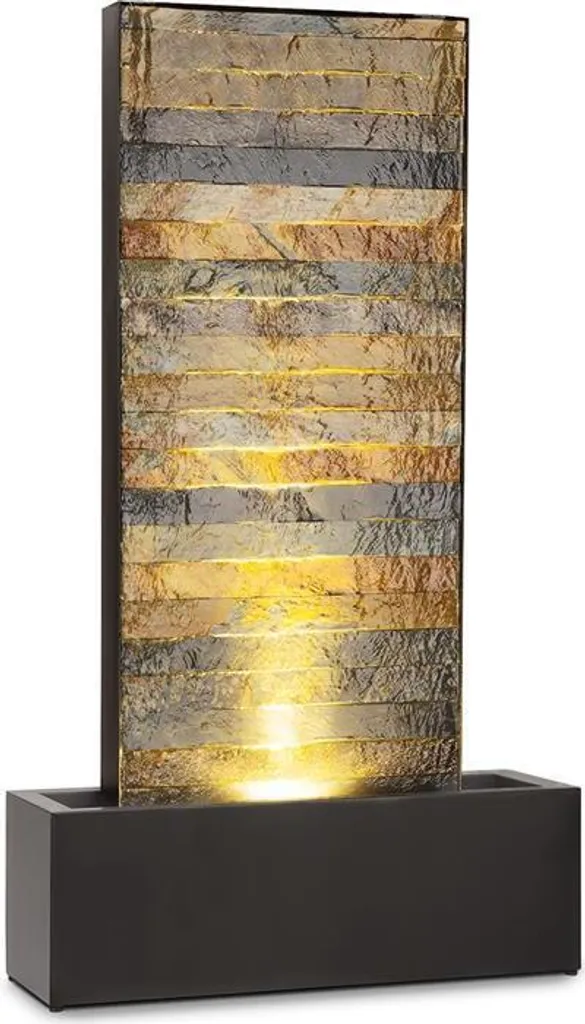 Fontaine Blumfeldt Raincastle - Fontaine solaire LED 12x Pompe 8W Marron